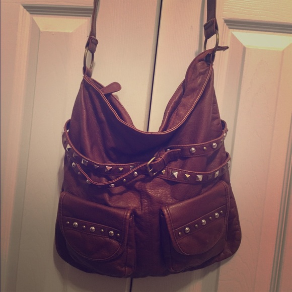 Brown bag with studs