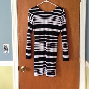 Jennifer Lopez Striped Fitted Dress