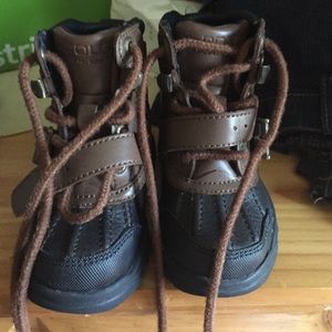Brown baby polo boots