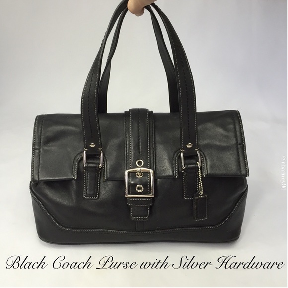67 off Coach Handbags 🌑Black Coach Handbag with Silver Hardware🌑