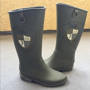 Juicy Couture olive rain boots