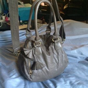 Grey faux leather purse