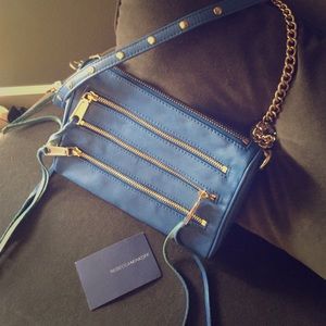 Electric blue Rebecca Minkoff  Zip crossbody purse