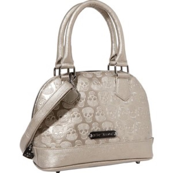 Betsy Johnson Silver Skull Purse