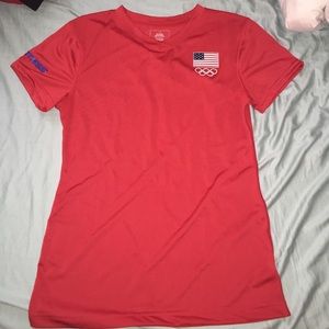 Womens vneck USA dri fit.