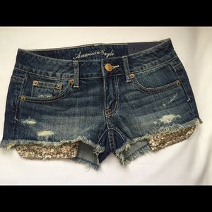 American Eagle Sequin Pocket Shorts