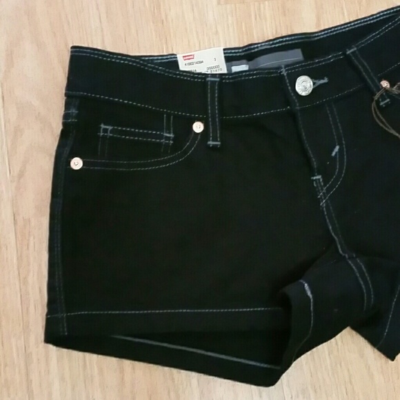 Sold Black Levi's Shortie Shorts - Picture 2 of 4