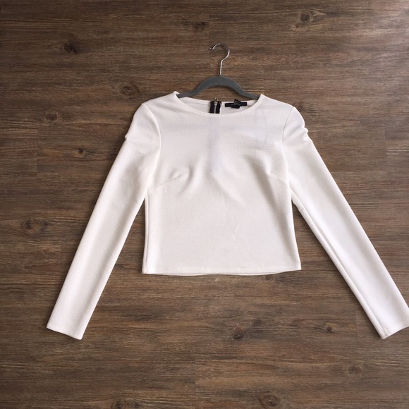 Long Sleeve Ivory Crop Top