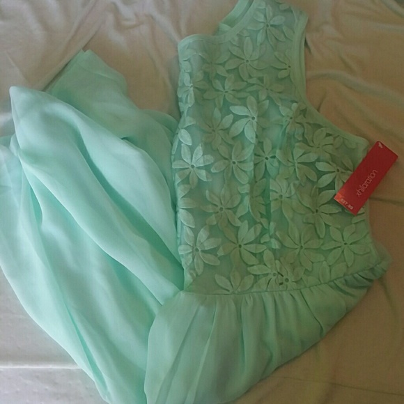 Sea foam green colored dress