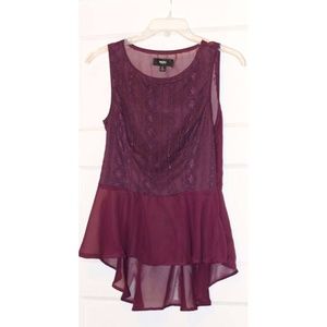Mossimo lace and sheer peplum top