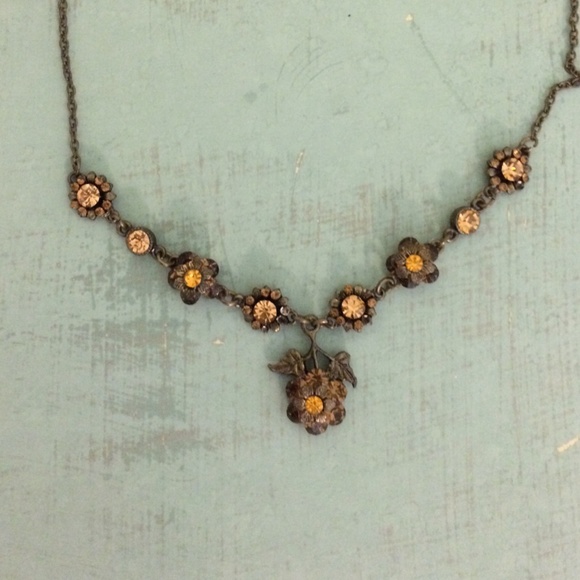 Bronze and marigold choker necklace
