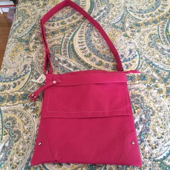 Simple Pink Faux Leather Crossbody