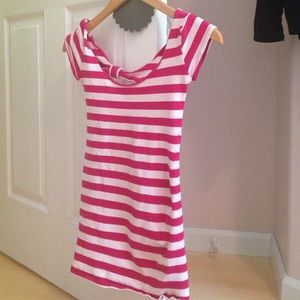 Pink and white striped dress