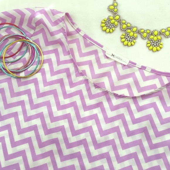 Everly Tops - Everly lavender chevron blouse