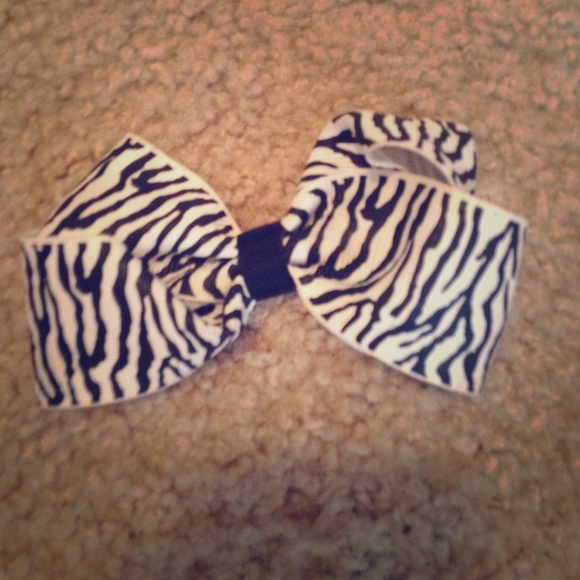 Black and White zebra Hair Bow