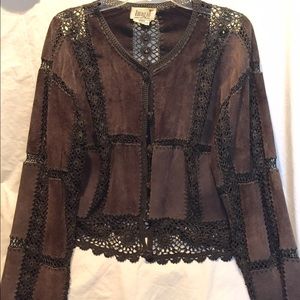 Imagio Leather Crochet jacket