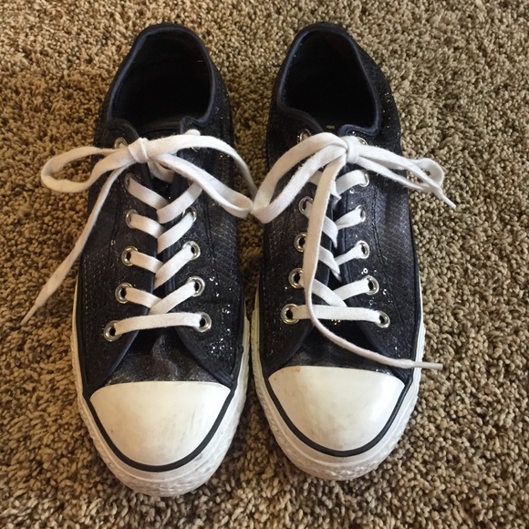 Black/Grey Sequin Converse