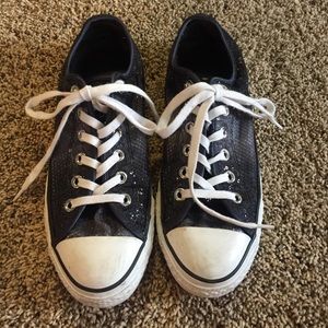 Black/Grey Sequin Converse