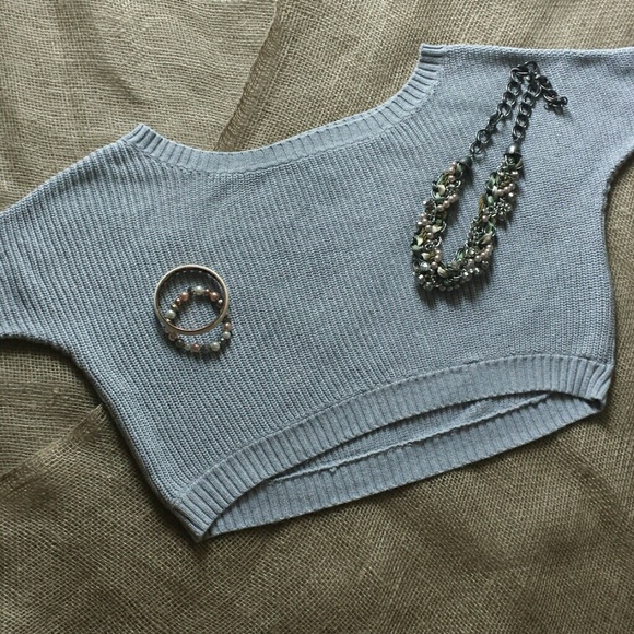 Off Shoulder Crop Sweater