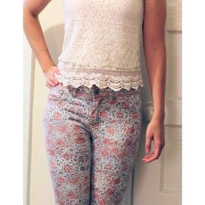 BDG high rise floral jeans