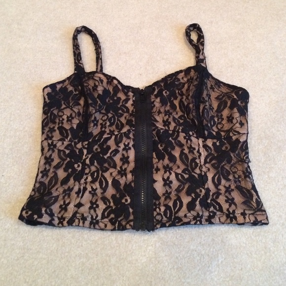Black Lace Crop Top