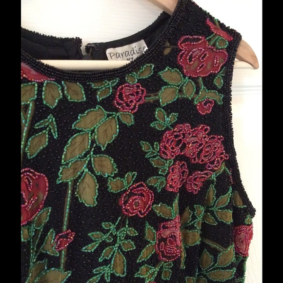 Vintage Beaded Silk Shell
