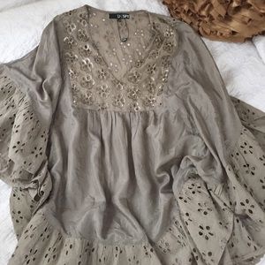 🆕 Despi NEW swim coverup silk eyelet boho tunic