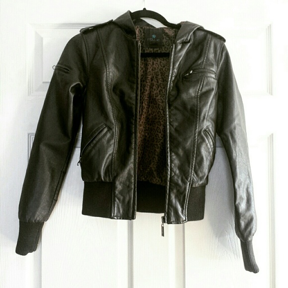 Nollie Jackets & Blazers - {Host pick} SALE: NWOT Hooded leather jacket