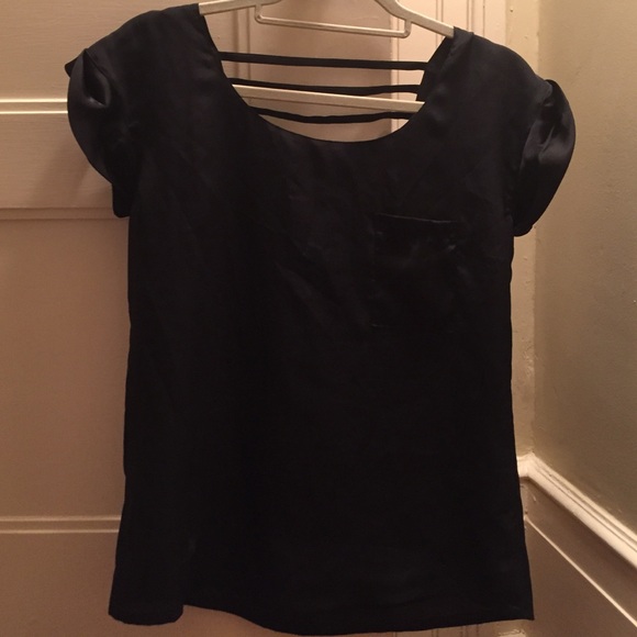 Velvet heart black silk top