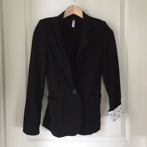TARGET black blazer with polka dot cuff sleeves