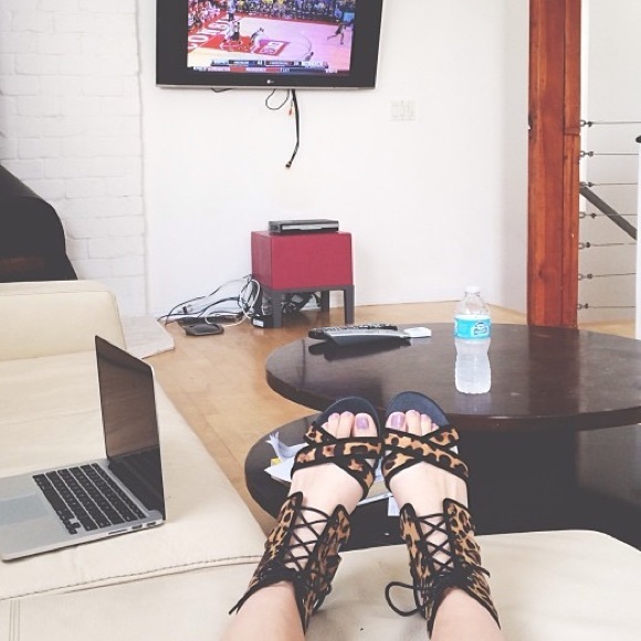 Cheetah Print Lace Up Gladiator Sandals