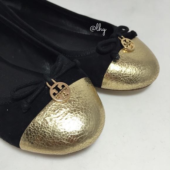 TORY BURCH CHELSEA CAP TOE FLATS SZ8 - Picture 2 of 4