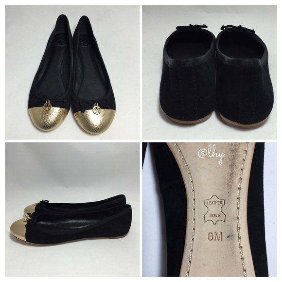TORY BURCH CHELSEA CAP TOE FLATS SZ8 - Picture 3 of 4