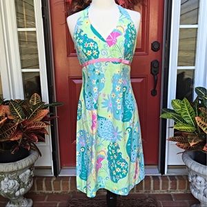 Lilly Pulitzer Halter Dress So. Belle Peacock