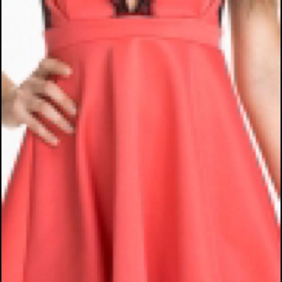 SOLD!!!!Red Lace Collar Skater Dress - Picture 3 of 4