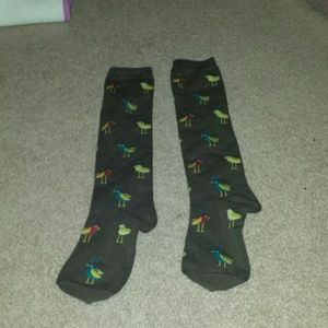 NWOT knee high socks bird print