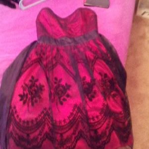 Strapless Red and black dress