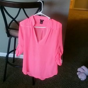 Bright pink blouse