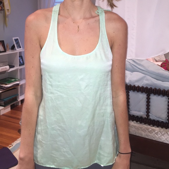 Zara turquoise silk top