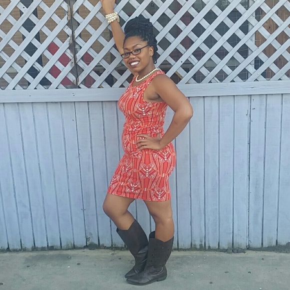 HP B&B Party Orange Aztec Summer Dress!!Price Drop