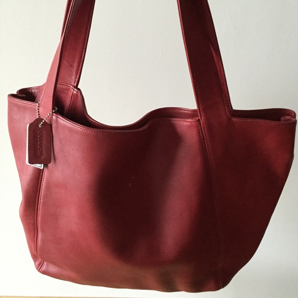 Coach Red Leather Tote