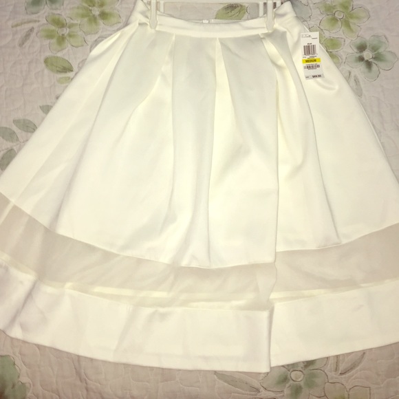 BAR lll Mesh Inset Pleated Midi Skirt