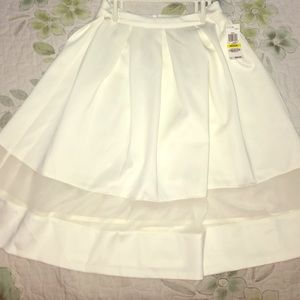 BAR lll Mesh Inset Pleated Midi Skirt