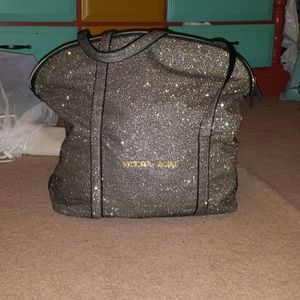 Large sparkly gold tote bag VS