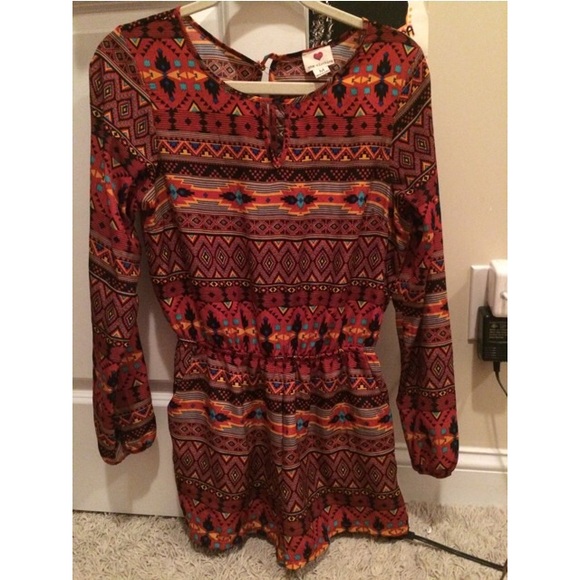 Aztec tribal print romper
