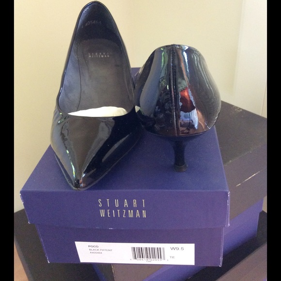 Stuart Weitzman Black Patent Poco Heels