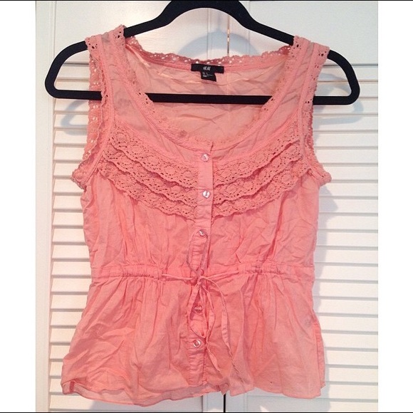 H&M pink ruffled tank