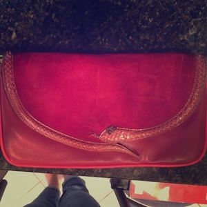 Marc Jacobs snake suede leather clutch