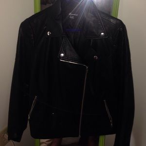 Black faux leather jacket