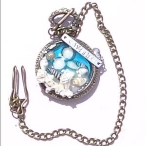 "Wish" Seashore Necklace! Pendant! Real Hourglass